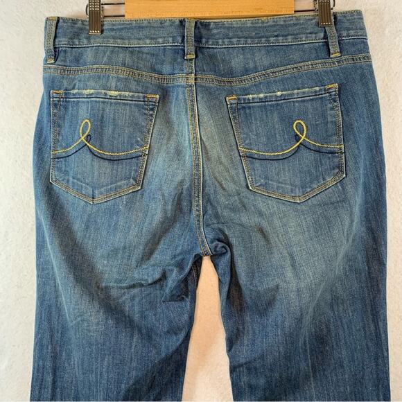 Loft Womens Original Boot Jeans Sz 12 Petite 31 Waist Western Classic Whiskered - Picture 6 of 12